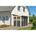 Abri adossé en bois vitrifié gris 4,85m² Wandlitz 3 - Karibu