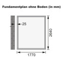 Abri adossé en bois vitrifié gris 4,85m² Wandlitz 3 - Karibu