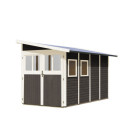 Abri adossé en bois vitrifié gris 6,26m² Wandlitz 4 - Karibu
