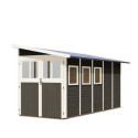 Abri adossé en bois vitrifié gris 8m² Wandlitz 5 - Karibu