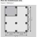 Carport en bois autoclave 30,35m² avec petit débarras - Karibu