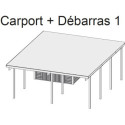 Carport en bois autoclave 30,35m² avec petit débarras - Karibu
