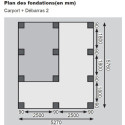Carport en bois autoclave 30,35m² avec débarras 9m² - Karibu