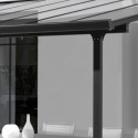 Toit de terrasse 3x3m aluminium anthracite et polycarbonate Habrita