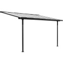 Toit de terrasse 3x3m aluminium anthracite et polycarbonate Habrita