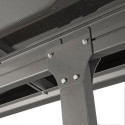 Toit de terrasse 3x3m aluminium anthracite et polycarbonate Habrita