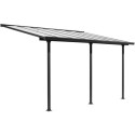 Toit de terrasse 3x5m aluminium anthracite et polycarbonate Habrita
