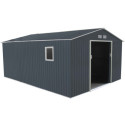 Abri de jardin métal 15,6m² PLUS anthracite X-METAL