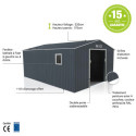 Abri de jardin métal 15,6m² PLUS anthracite X-METAL