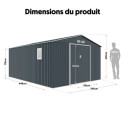 Abri de jardin métal 15,6m² PLUS anthracite X-METAL