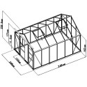 Serre de jardin 9,13m² anthracite en polycarbonate + embase Green Protect