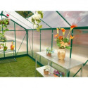 Serre de jardin 9,13m² anthracite en polycarbonate + embase Green Protect