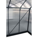 Serre de jardin 9,13m² anthracite en polycarbonate + embase Green Protect