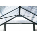 Serre de jardin 9,13m² anthracite en polycarbonate + embase Green Protect