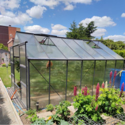 serre de jardin polycarbonate anthracite 13,2m² green protect