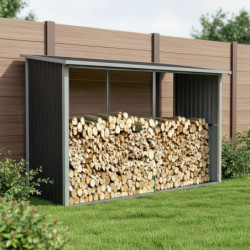 Abri bûches en métal anthracite 6 stères X-metal