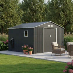 Abri de jardin métal 15,6m² PLUS anthracite X-METAL