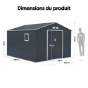 Abri de jardin métal 15,6m² PLUS anthracite X-METAL