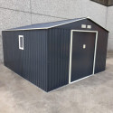 Abri de jardin 10,85m² métal PLUS anthracite + Kit d'ancrage X-METAL	
