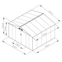 Abri de jardin 10,85m² métal PLUS anthracite + Kit d'ancrage X-METAL	