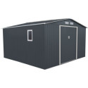 Abri de jardin 10,85m² métal PLUS anthracite + Kit d'ancrage X-METAL	
