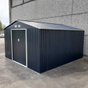 Abri de jardin 10,85m² métal PLUS anthracite + Kit d'ancrage X-METAL	