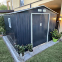 Abri de jardin métal 8,84m² PLUS anthracite + kit d'ancrage X-METAL