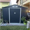 Abri de jardin métal 8,84m² PLUS anthracite + kit d'ancrage X-METAL