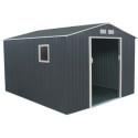 Abri de jardin métal 8,84m² PLUS anthracite + kit d'ancrage X-METAL