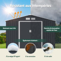 Abri de jardin métal 8,84m² PLUS anthracite + kit d'ancrage X-METAL