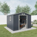 Abri de jardin métal 7,06m² PLUS anthracite + kit d'ancrage X-METAL