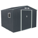 Abri de jardin métal 7,06m² PLUS anthracite + kit d'ancrage X-METAL