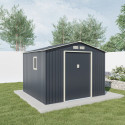 Abri de jardin métal 7,06m² PLUS anthracite + kit d'ancrage X-METAL
