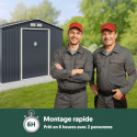 Abri de jardin métal 7,06m² PLUS anthracite + kit d'ancrage X-METAL
