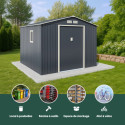 Abri de jardin métal 7,06m² PLUS anthracite + kit d'ancrage X-METAL