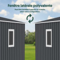 Abri de jardin métal 7,06m² PLUS anthracite + kit d'ancrage X-METAL