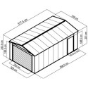 Garage métal anthracite 19,52m² porte enroulable + kit d'ancrage X-METAL