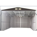 Garage métal anthracite double portes 19,61m² + kit d'ancrage X-METAL