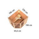 Sauna traditionnel d'angle 3 à 4 places - parois 68mm - sans couronne - porte classique - Amelia 1 - KARIBU