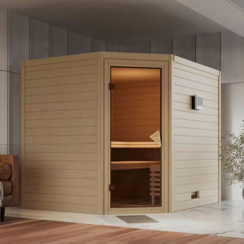 Sauna traditionnel d'intérieur Tanami - 6 à 8 places 38mm - sans couronne KARIBU