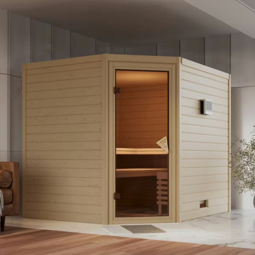 Sauna traditionnel d'intérieur Tanami - 6 à 8 places 38mm - sans couronne KARIBU
