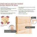 Sauna traditionnel d'intérieur en bois Amara 5 à 6 places 38mm KARIBU