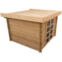 Abri en bois massif 9m² MODERNE traité marron 28mm Gardy Shelter