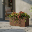 Jardinière en fibre de terre 60x30xH.30cm effet rouille - MegaCollections
