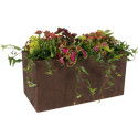 Jardinière en fibre de terre 80x40xH.40cm effet rouille