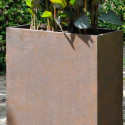 Bac à plantes en fibre de terre 80x30xH.92cm effet rouille