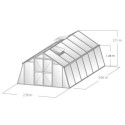Serre de jardin 276x306cm 8,45m² en verre cathédrale 4mm VARIANT - Limes
