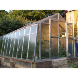Serre de jardin 276x406cm 11,2m² en verre cathédrale 4mm VARIANT - Limes