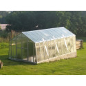 Serre de jardin 276x606cm 16,73m² en verre cathédrale 4mm VARIANT - Limes