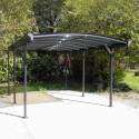 Carport en aluminium anthracite 3x5,05m et polycarbonate 6mm X-METAL